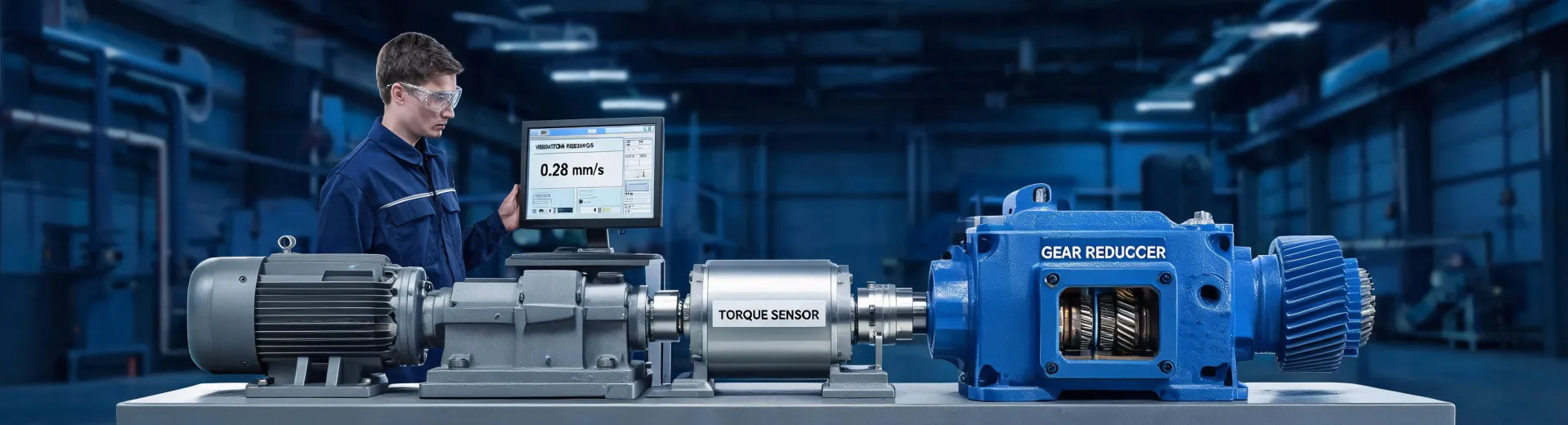 Industrial gearbox test bench